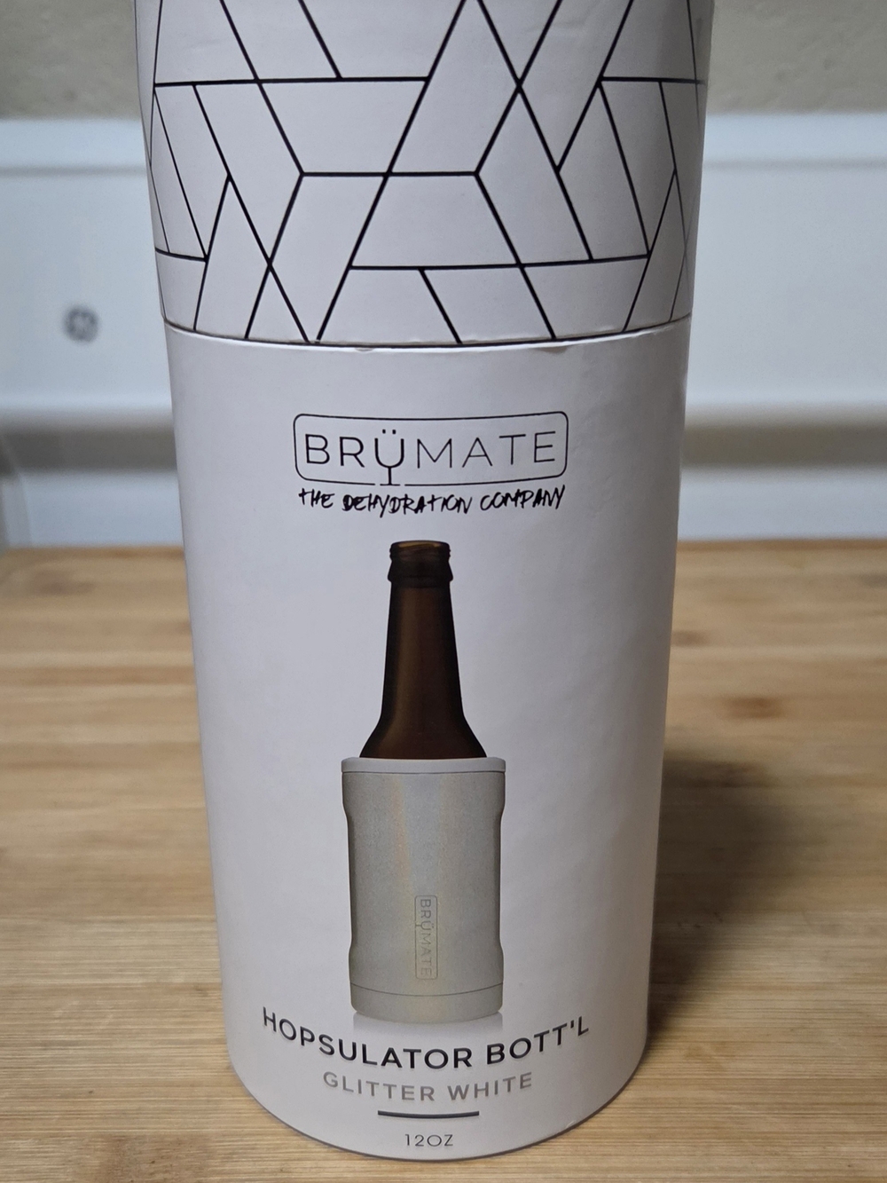 BrüMate Hopsulator Bott'l Insulated Beer Bottle Holder — Glitter White